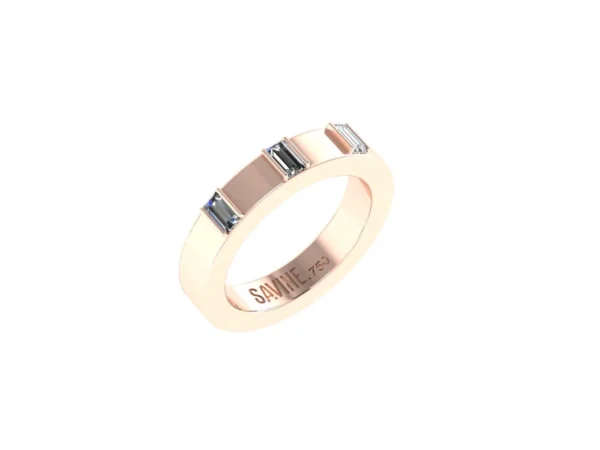 ANEL TRIPLE CUBE AU ROSÉ