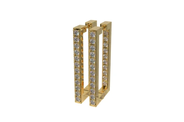 ARGOLA MIO QUADRADA GRANDE COM PAVE AMARELO