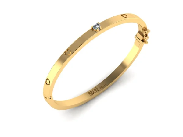 BRACELETE AMORE FINO AMARELO COM BRILHANTE