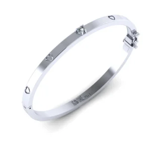 BRACELETE AMORE FINO BRANCO COM BRILHANTE