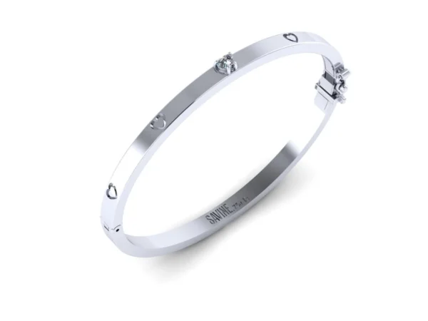BRACELETE AMORE FINO BRANCO COM BRILHANTE