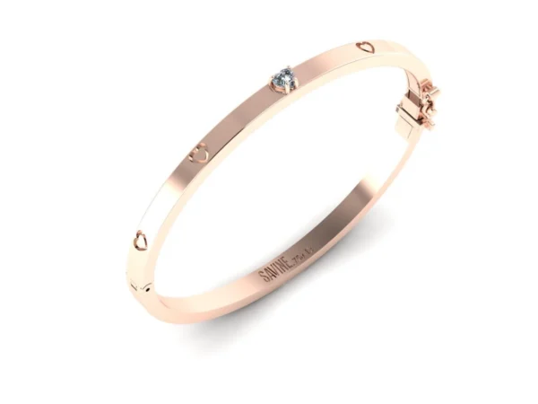 BRACELETE AMORE FINO ROSÉ COM BRILHANTE