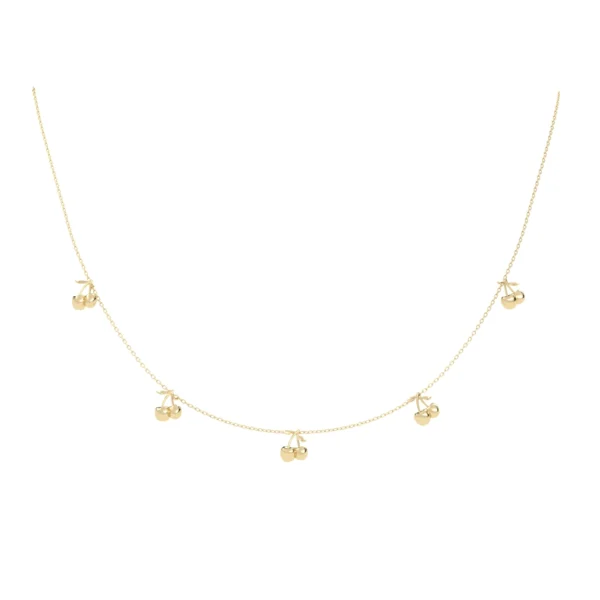 COLAR 5 CEREJINHAS MINI OURO AMARELO