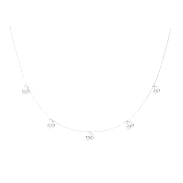 COLAR 5 CEREJINHAS MINI OURO BRANCO