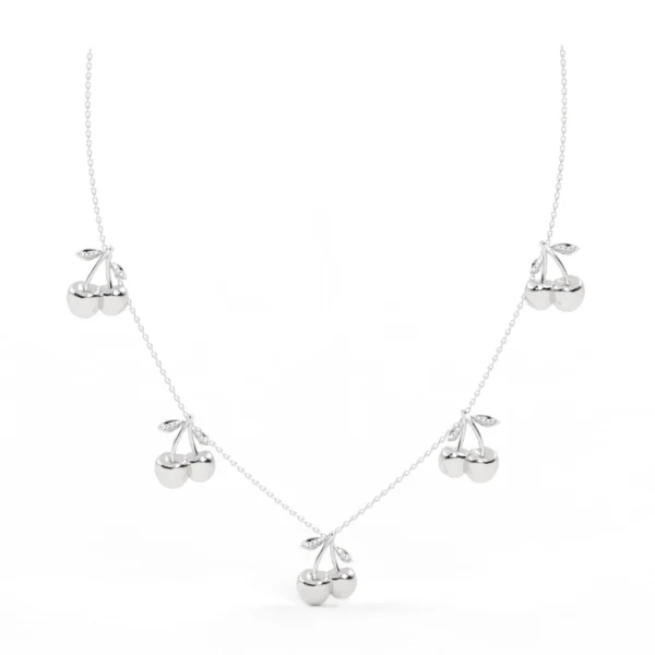 COLAR 5 CEREJINHAS PEQUENO OURO BRANCO