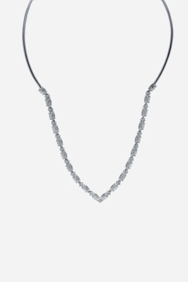 COLAR CHOKER NAVETES E BRILHANTES