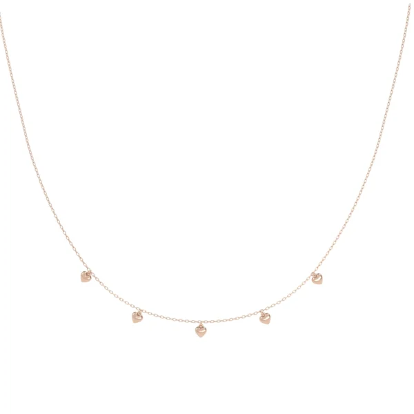 COLAR CINCO CORAÇÕES BABY OURO ROSÉ