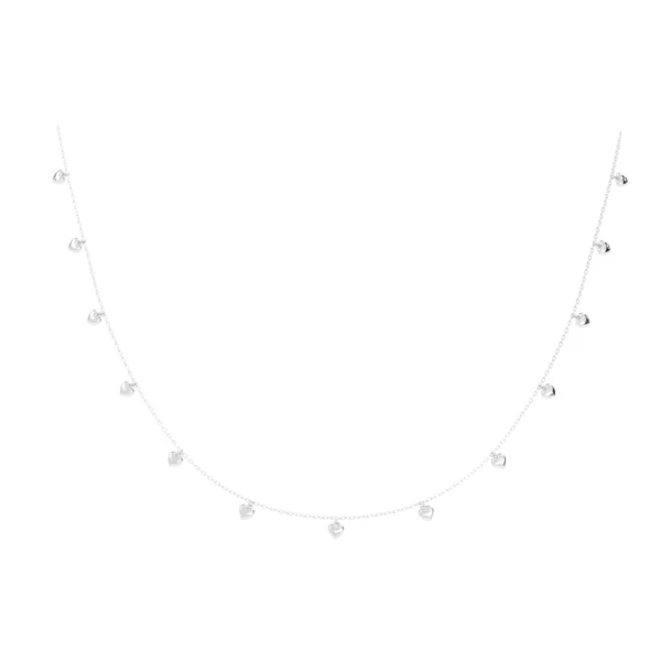 COLAR TREZE CORAÇÕES BABY OURO BRANCO