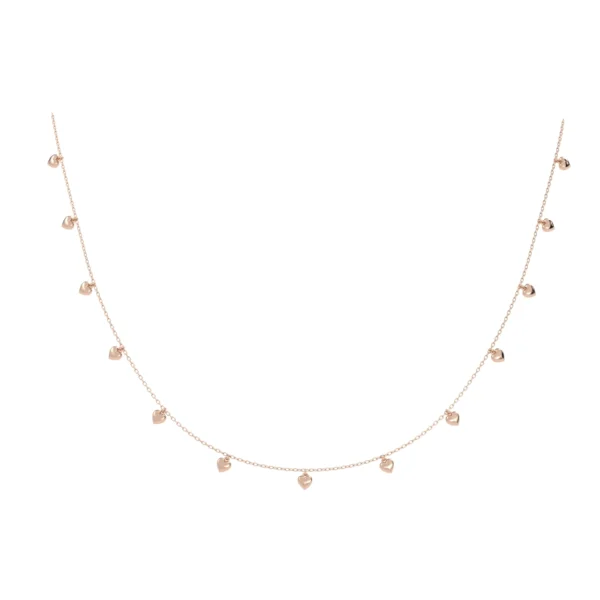 COLAR TREZE CORAÇÕES BABY OURO ROSÉ