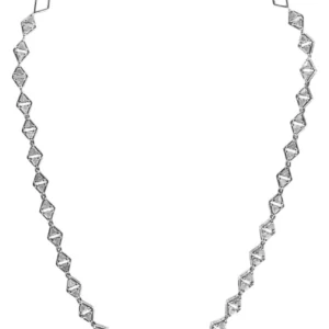 COLAR TRINITY LOSANGO DIAMANTES OURO BRANCO