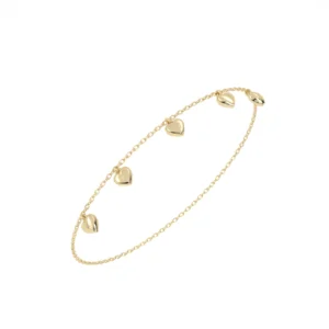PULSEIRA CINCO CORAÇÕES MÉDIA OURO AMARELO